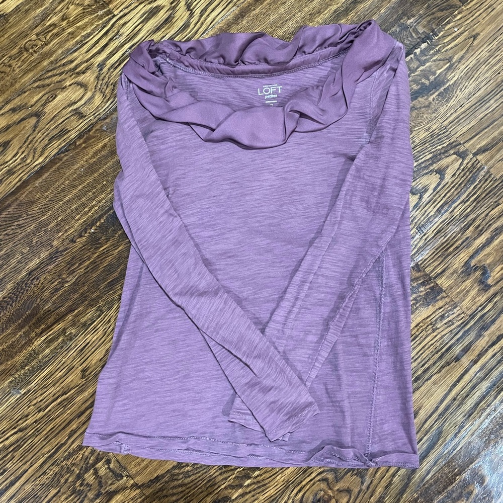LOFT Women's Dusty Purple Long Sleeve Top